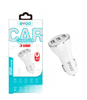 Cargador coche BWOO 3.4A Triple-USB