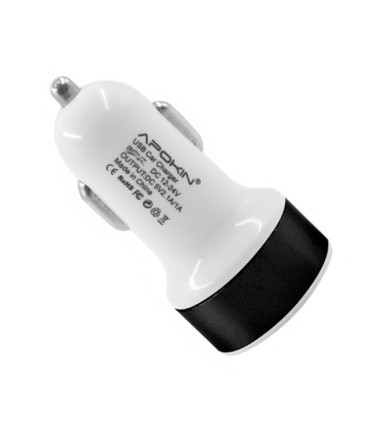 Cargador coche metalizado 2USB APOKIN 2.1A