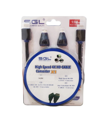 Cable alta velocidad 4K HD + Convertidor - HDMI - SGL