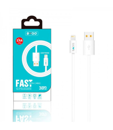 Cable BWOO 2.4A - Carga rápida - 3m - Lightning