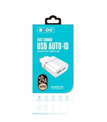 Cargador Auto-ID - 2.4A - Lightning - Carga rápida BWOO