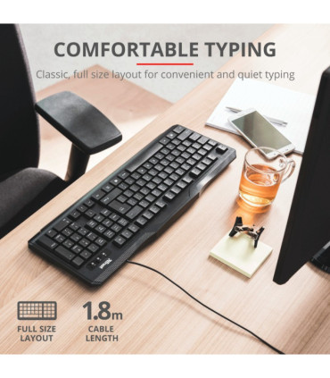 Teclado cableado clásico Trust - Classicline Keyboard
