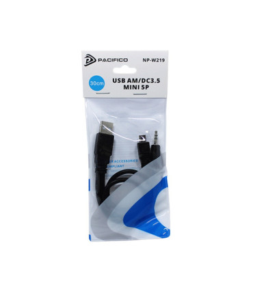 Cable de alimentación USB/DC 3.5 + Mini USB, 30cm