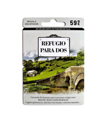 Tarjeta regalo Refugio para 2 personas - Una noche + desayuno - Más de 100 casas rurales