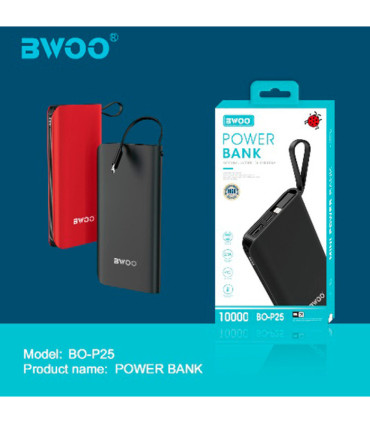 Powerbank Bwoo BO-P25 10000mAh 2.1A - Triple entrada + Cable