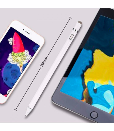 Lápiz táctil Stylus con alta precisión 1,5mm punta fina y recargable - Largo 1,80mm - Sin conexión Bluetooth