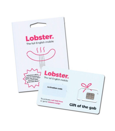 Tarjeta SIM prepago Lobster - Llamadas y SMS ilimitados + 4G - Cobertura Movistar