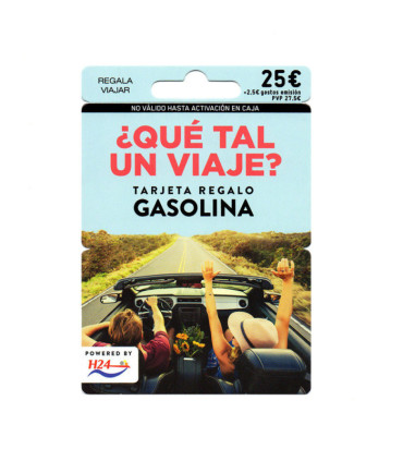 Tarjeta regalo Gasolina H24 - Para repostar en gasolineras BP, Galp, Shell y más - 25 euros de saldo