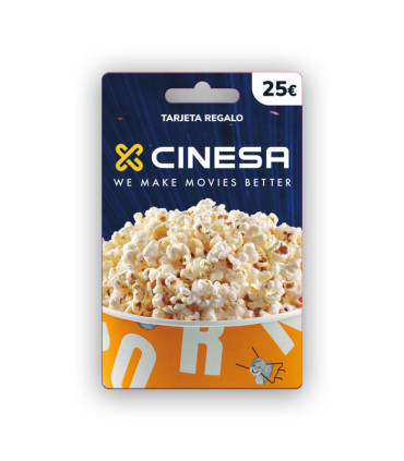 Código digital prepago Cinesa - Saldo canjeable por entradas de cine, palomitas, refrescos... - Caducidad de 12 meses