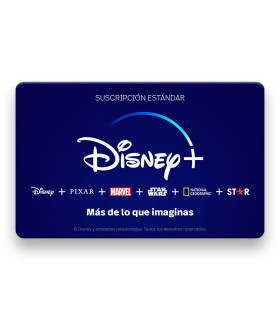 Código canjeable por 3 o 12 meses de suscripción estándar a Disney+