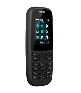 Nokia 105 4ª edición Negro - doble SIM Libre - 1.77 pulgadas - RadioFM - Linterna - Juego Gratis - Batería de hasta 18 días