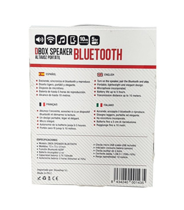 Altavoz DBox Bluetooth portátil + Micrófono