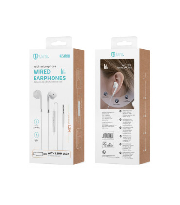 Auriculares con micrófono - control de volumen - conector mini-Jack 3.5mm