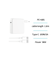 Cargador con cable para portatil - Conector USB-C - 96W