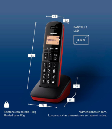 Teléfono inalambrico Panasonic KX-TGB610SPR