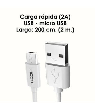 Cable Rock USB - micro USB - 200 cm (2 m) - Carga rápida 2A