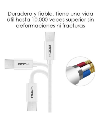 Cable Rock USB - micro USB - 200 cm (2 m) - Carga rápida 2A