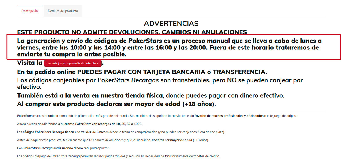 advertencia de horario