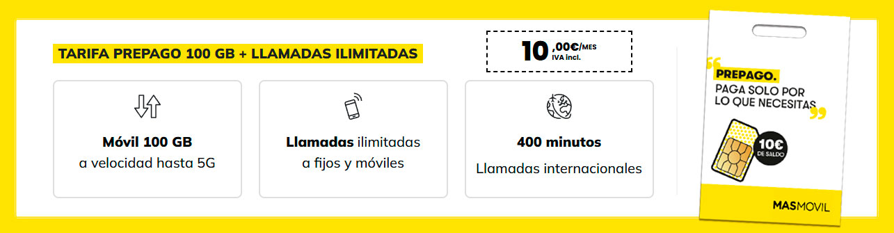 oferta de tarifa prepago de Masmóvil